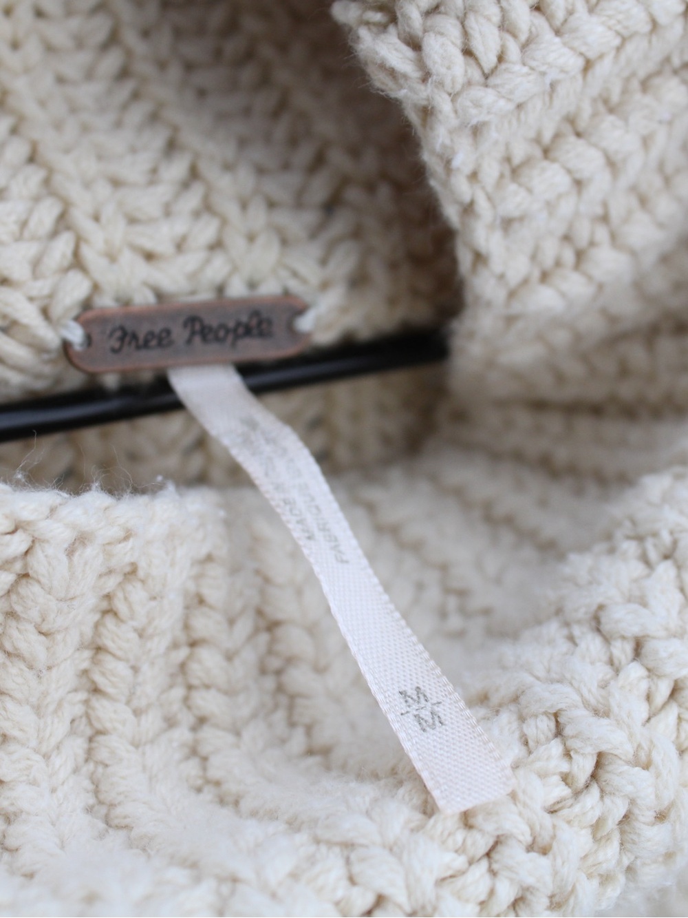 Free People Swim Too Deep Oversize Turtleneck Sweater Cream Beige Size Medium - Picture 5 of 6